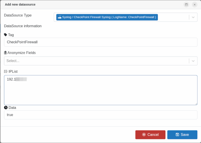 Add data source form