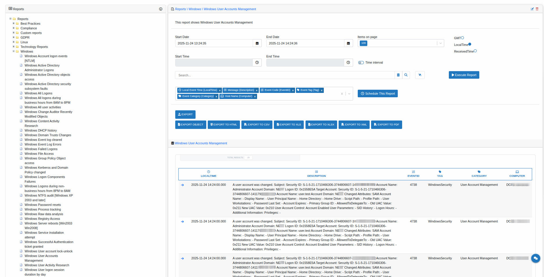 Privilege use reports