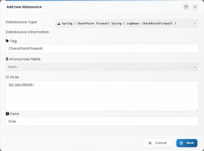 Add data source form