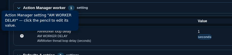 Row help tip on an Action Manager setting