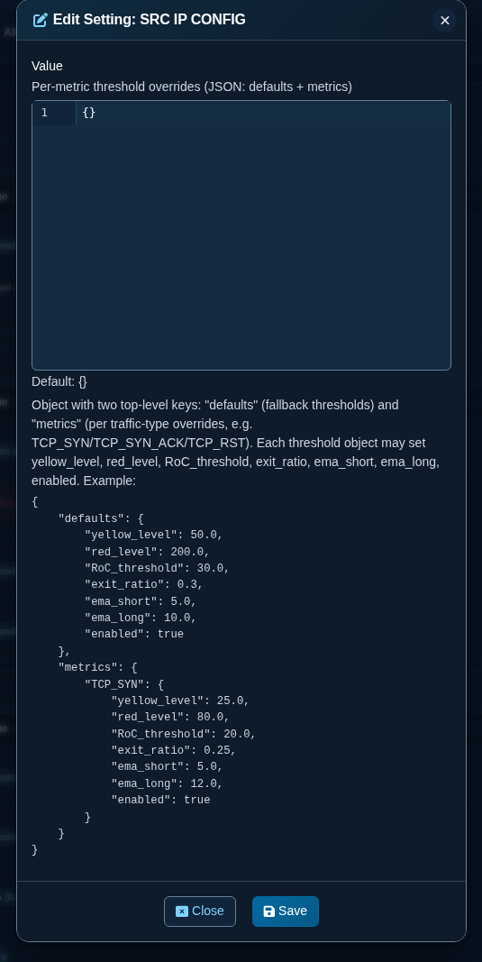 Edit JSON setting