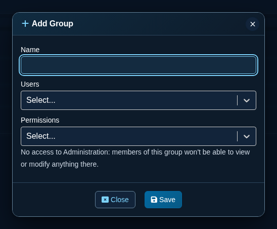 Add Group form