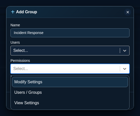 Permissions list