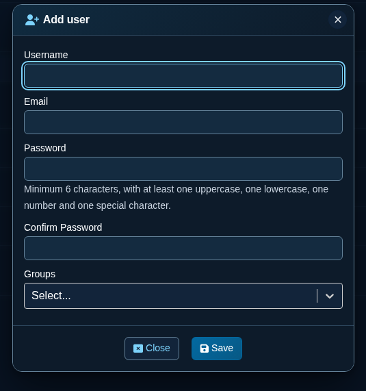 Add user form