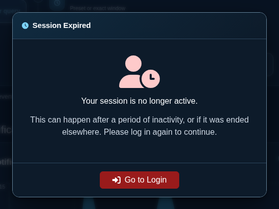 Session Expired dialog