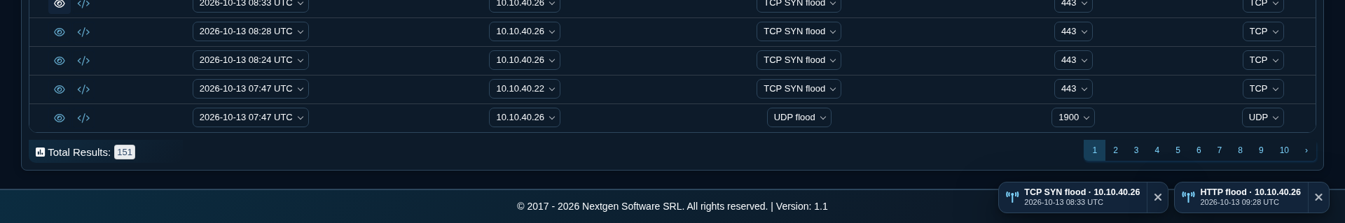 Two minimized notification panels docked in the tray