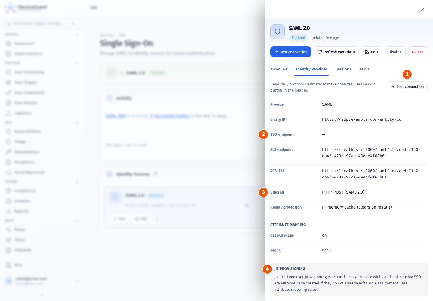 The Identity Provider tab