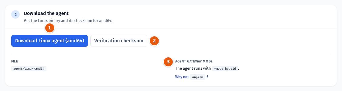 Step 2, Download the agent