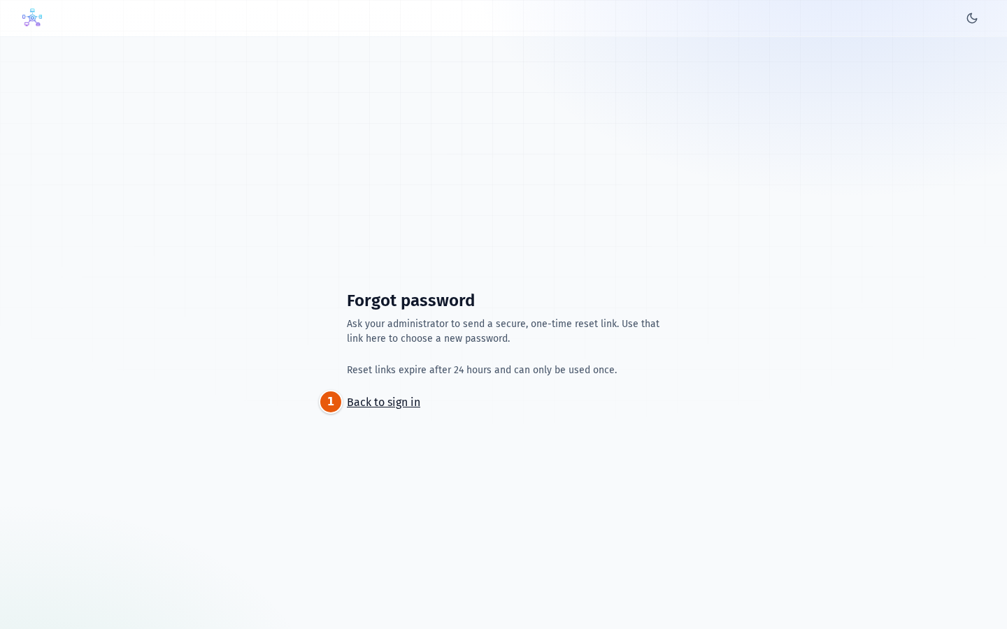 The Forgot password page