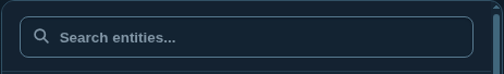 Collapsed entity navigator showing Search entities